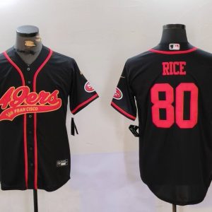 Men's San Francisco 49ers #80 Jerry Rice Black Baseball Nike Jersey