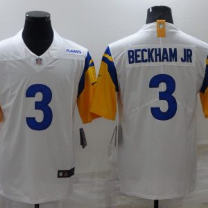 Men's Los Angeles Rams #3 Odell Beckham Jr. 2021 White Vapor Untouchable Limited Jersey