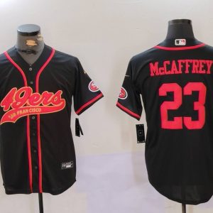 Men's San Francisco 49ers #23 Christian McCaffrey Black Baseball Nike Jersey