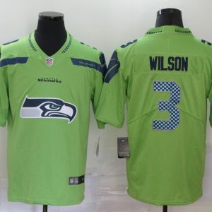 Men's Seattle Seahawks #3 Russell Wilson Green Team Big Logo Number Vapor Untouchable Limited Jersey