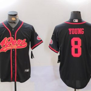 Men's San Francisco 49ers #8 Young Black Baseball Nike Jersey