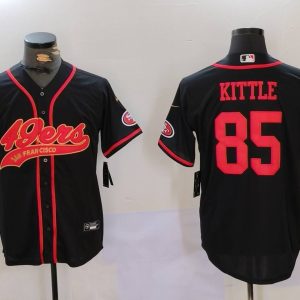 Men's San Francisco 49ers #85 George Kittle Black Baseball Nike Jersey