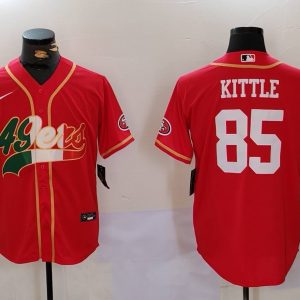 Men's San Francisco 49ers #85 George Kittle Red Baseball Nike Jersey