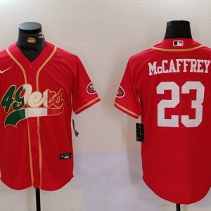 Men's San Francisco 49ers #23 Christian McCaffrey Red Baseball Nike Jersey