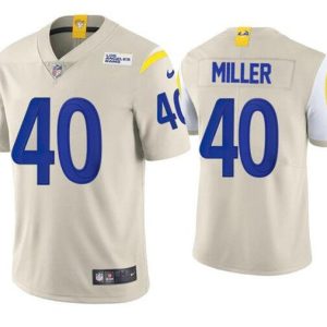 Men's Los Angeles Rams #40 Von Miller 2021 Bone Vapor Untouchable Limited  Jersey
