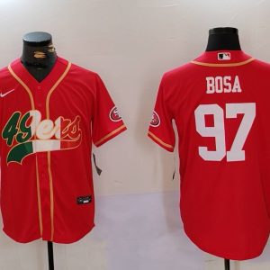 Men's San Francisco 49ers #97 Nick Bosa Red Baseball Nike Jersey