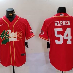 Men's San Francisco 49ers #54 Fred Warner Red Baseball Nike Jersey
