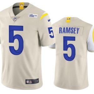 Men's Los Angeles Rams #5 Jalen Ramsey Bone Vapor Untouchable Limited Jersey