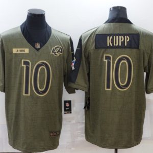 Men's Los Angeles Rams #10 Kupp 2021 Olive Salute To Service Limited Jersey