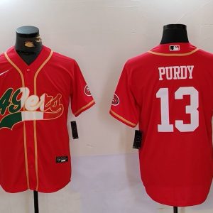 Men's San Francisco 49ers #13 Brock Purdy Red Baseball Nike Jersey