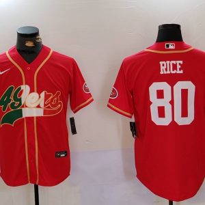Men's San Francisco 49ers #80 Jerry Rice Red Baseball Nike Jersey