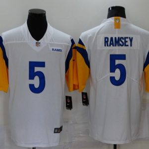 Men's Los Angeles Rams #5 Ramsey White Vapor Limited Stitched NFL Jersey