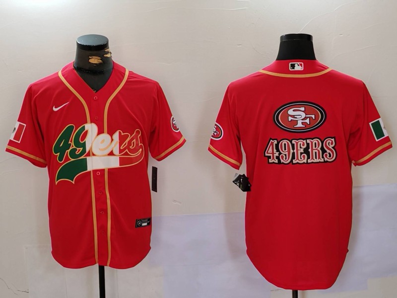 Men's San Francisco 49ers Blank Red Baseball Nike Jersey