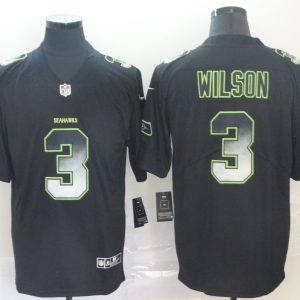 Seattle Seahawks #3 Russell Wilson Black 2019 Smoke Fashion Limited Men Jersey