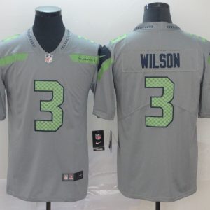 Nike Seahawks #3 Russell Wilson Grey Inverted Legend Men Jersey