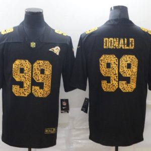 Men's Los Angeles Rams #99 Aaron Donald Black Leopard Limited Jersey