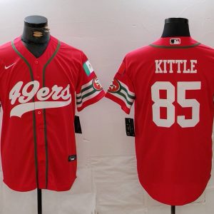 Men's San Francisco 49ers #85 George Kittle Red Stitched Baseball Jersey