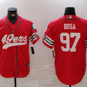 Men's San Francisco 49ers #97 Nick Bosa Red Stitched Baseball Jersey