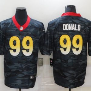 Men's Los Angeles Rams #99 Aaron Donald 2020 Black Camo Limited Jersey