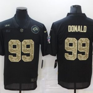 Men's Los Angeles Rams #99 Aaron Donald Black Camo Salute To Service Limited Jersey