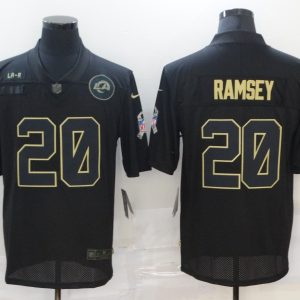 Men's Los Angeles Rams #20 Ramsey 2020 Black Salute To Service Limited Jersey