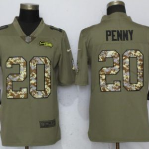 Nike Seattle Seahawks 20 Penny Olive/Camo Carson 2018 Salute to Service Limited Jersey