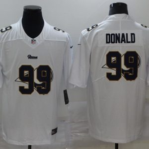 Men's Los Angeles Rams #99 Aaron Donald White Shadow Logo Limited Jersey