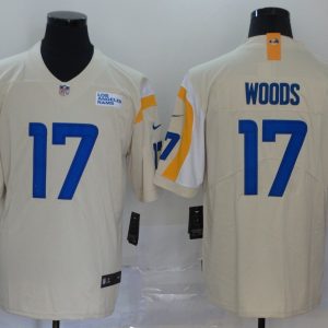 Men's Los Angeles Rams #17 Woods 2020 Bone Vapor Limited Stitched NFL Jersey