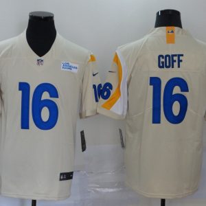 Men's Los Angeles Rams #16 Jared Goff 2020 Bone Vapor Limited Stitched NFL Jersey