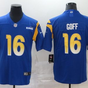 Men's Los Angeles Rams #16 Jared Goff 2020 Royal Vapor Limited Stitched NFL Jersey