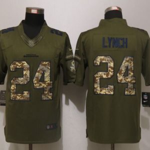 NFL Seattle Seahawks #24 Lynch Salute To Service Green Jersey