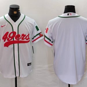 Men's San Francisco 49ers Blank White With Patch Cool Base Stitched Baseball Jersey