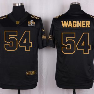 Mens Seattle Seahawks #54 Wagner Pro Line Black Gold Collection Jersey