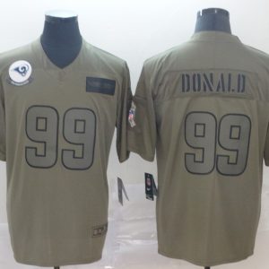Nike Rams #99 Aaron Donald 2019 Olive Salute To Service Limited Men Jersey