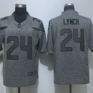 New Nike Seattle Seahawks #24 Lynch Gray Mens Stitched Gridiron Gray Limited Jersey