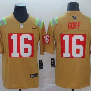 NFL Rams #16 Jared Goff City Edition Gold Jersey