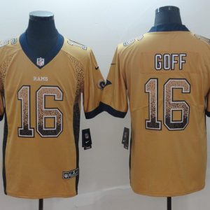 Nike 2018 Los Angeles Rams #16 Jared Goff Drift Fashion Color Rush Limited Jersey