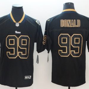 Nike 2018 Los Angeles Rams #99 Donald Lights Out Black Color Rush Limited Jersey