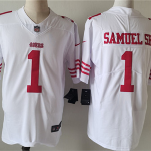 Men's San Francisco 49ers #1 Deebo Samuel White Vapor Untouchable Limited Jersey