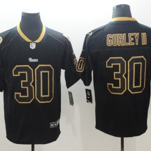 Nike 2018 Los Angeles Rams #30 Gurley II Lights Out Black Color Rush Limited Jersey