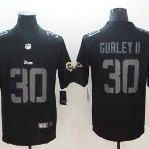 Nike 2018 Los Angeles Rams #30 Gurley II Fashion Impact Black Color Rush Limited Jersey