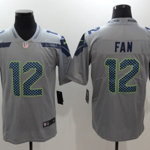 Nike Seattle Seahawks #12 Fan Grey Vapor Untouchable Limited Jersey