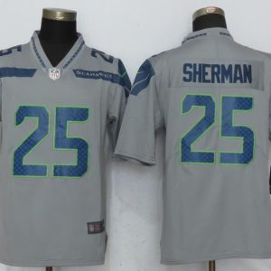 Nike Seattle Seahawks #25 Sherman Grey Vapor Untouchable Limited Jersey