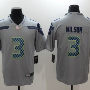 Nike Seattle Seahawks #3 Wilson Grey Vapor Untouchable Limited Jersey