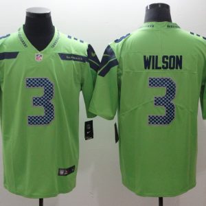 Mens NFL Seattle Seahawks #3 Wilson Green Vapor Limited Jersey