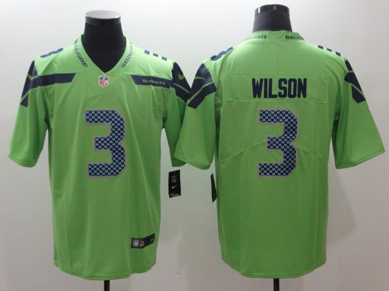 Mens NFL Seattle Seahawks #3 Wilson Green Vapor Limited Jersey