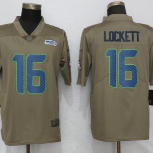 Nike Seattle Seahawks 16 Lockett Olive Salute To Service Limited Jersey