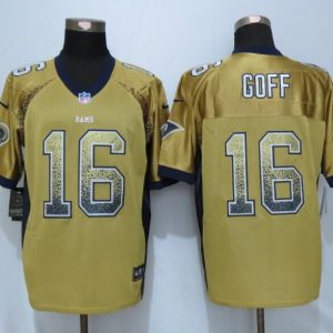 New Nike Los Angeles Rams 16 Goff Drift Fashion Gold Elite Jerseys