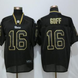 New Nike Los Angeles Rams #16 Goff Lights Out Black Elite Jersey
