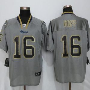 New Nike Los Angeles Rams 16 Goff Lights Out Gray Elite Jersey